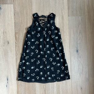 Truly Me Black and White Sleeveless Floral Girls Sundress Size Large